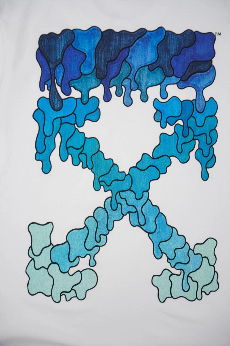 off-white blue arrow printed t-shirt